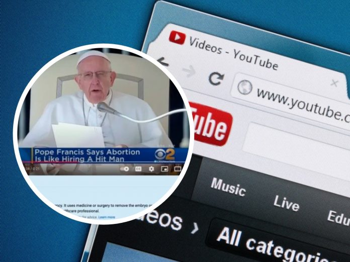 Pogledajte što YouTube stavlja na videa koji govore protiv pobačaja: Na udaru i papa Franjo