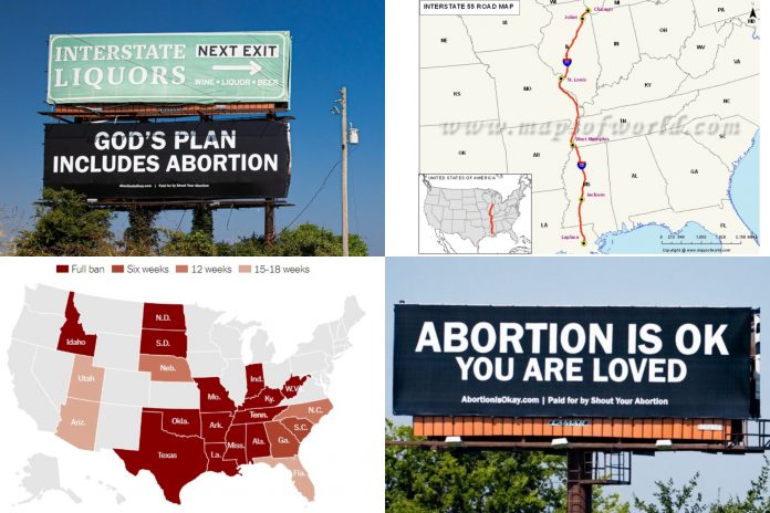Ljevičarska provokacija: Kroz pro-life države postavljeni plakati s natpisima poput ‘Božji plan uključuje pobačaj’…