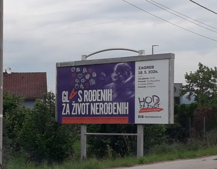 Sveta Nedjelja: Jumbo plakatima najavljen Hod za život u Zagrebu 18. svibnja