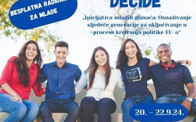 DECIDE – besplatna radionica za mlade 20. – 22. 9. 2024.