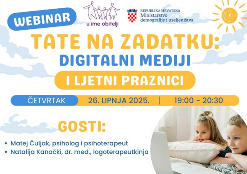 UIO organizira webinar: Tate na zadatku: digitalni mediji i ljetni praznici – prijavite se za sudjelovanje