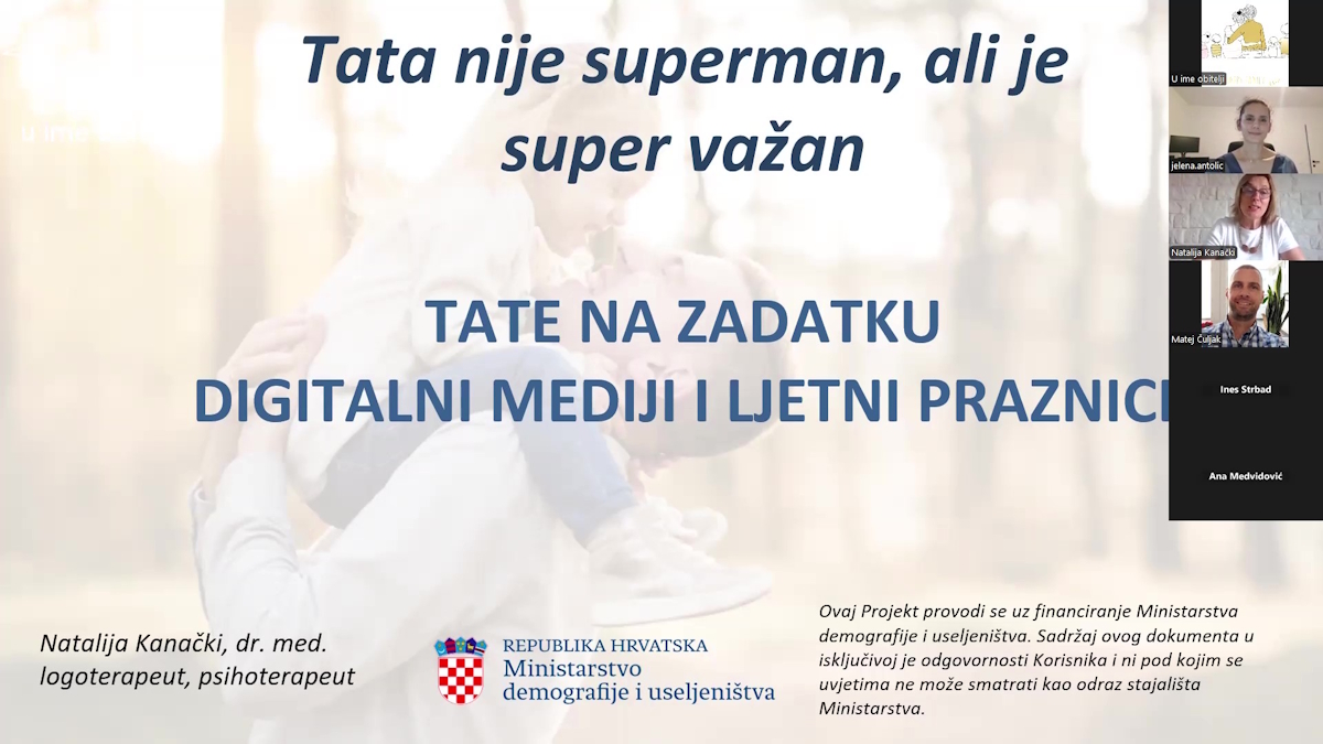 UIO održala webinar “ Tate na zadatku: digitalni mediji i ljetni praznici”