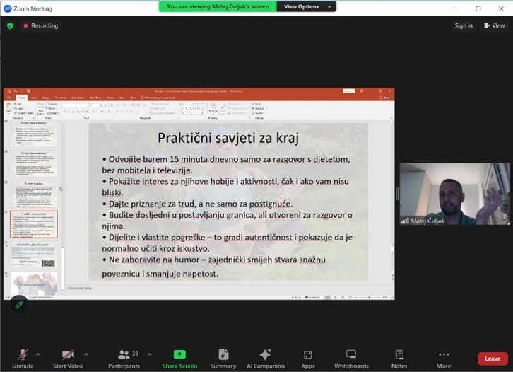 U ime obitelji održala webinar“Biti otac u dinamičnom svijetu adolescenata ”